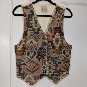 Vintage Ascente Southwestern Tapestry Vest USA Made (Small)